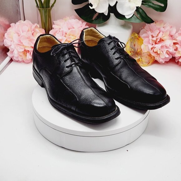 Studio Belvedere Baybridge Mens Black Pebble Soft Leather Oxford Lace Up Shoes main image 9